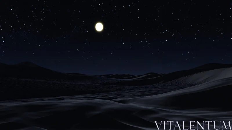 AI ART Serene Desert Nightscape