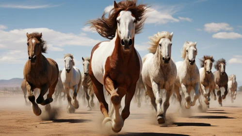 Galloping Horses in Desert - An Artwork of Organized Chaos