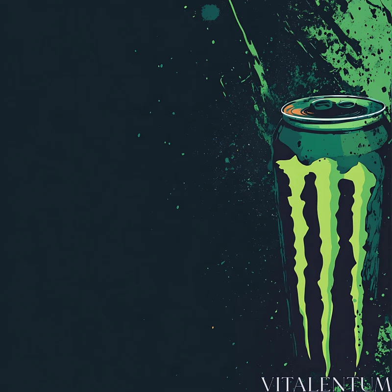 Modern Energy Drink Can Illustration AI Image