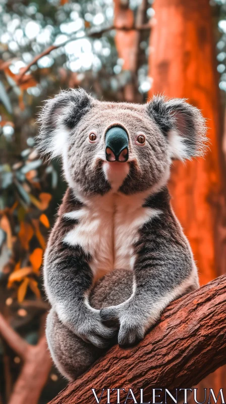 Koala Resting on Tree Branch AI Image