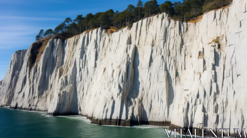 Dramatic White Cliffs Overlooking Ocean - Focus Stacked Photography AI Image