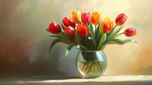 Tulip Flower Arrangement Art