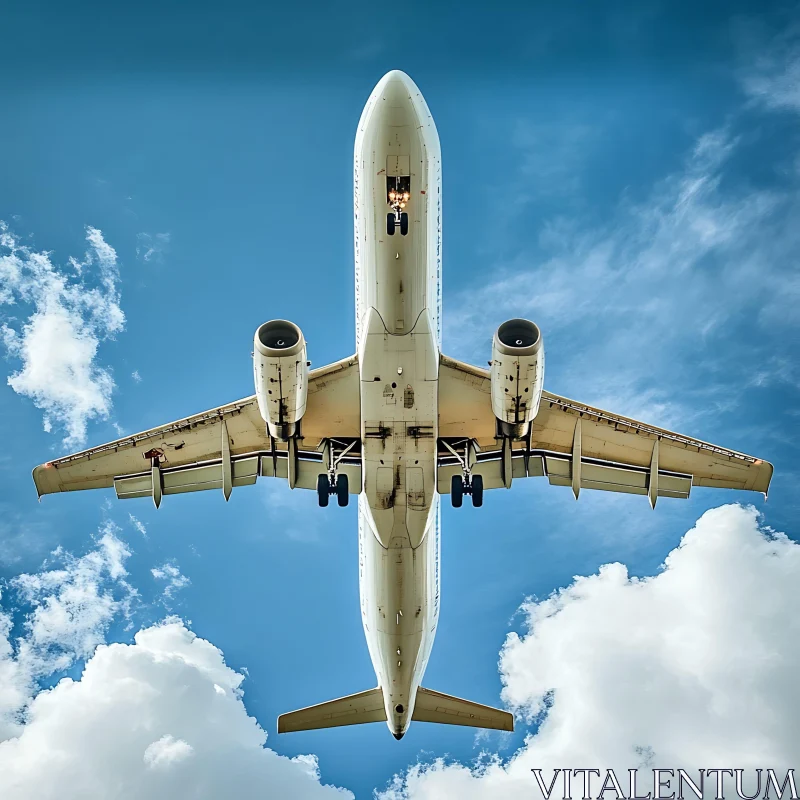 Awe-Inspiring Airplane Perspective from Below During Flight AI Image