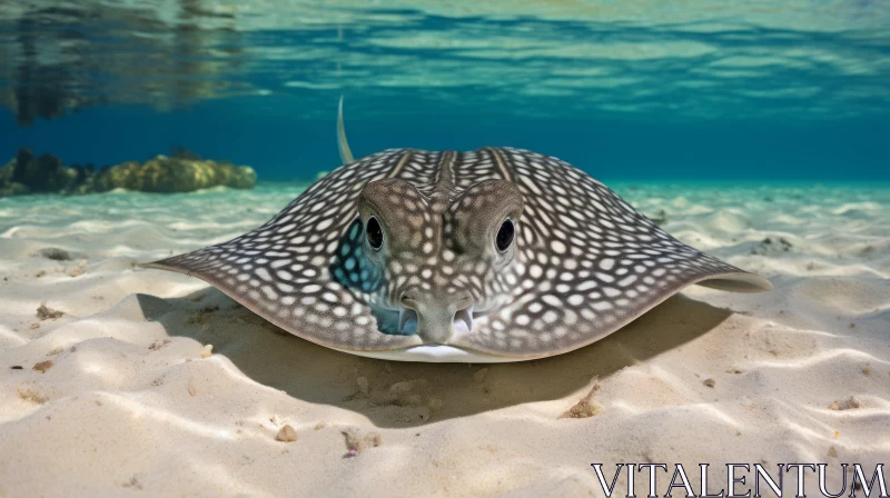 Photorealistic Stingray in Serene Seascape AI Image