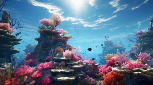 Underwater Coral Reef: A Colorful Fantasy Realism Depiction