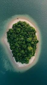 Tropical Aerial Island with White Sandy Beach