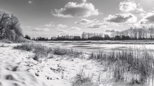 Winter Riverbank Serenity