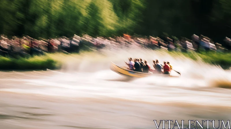 Energetic River Speedboat Competition AI Image