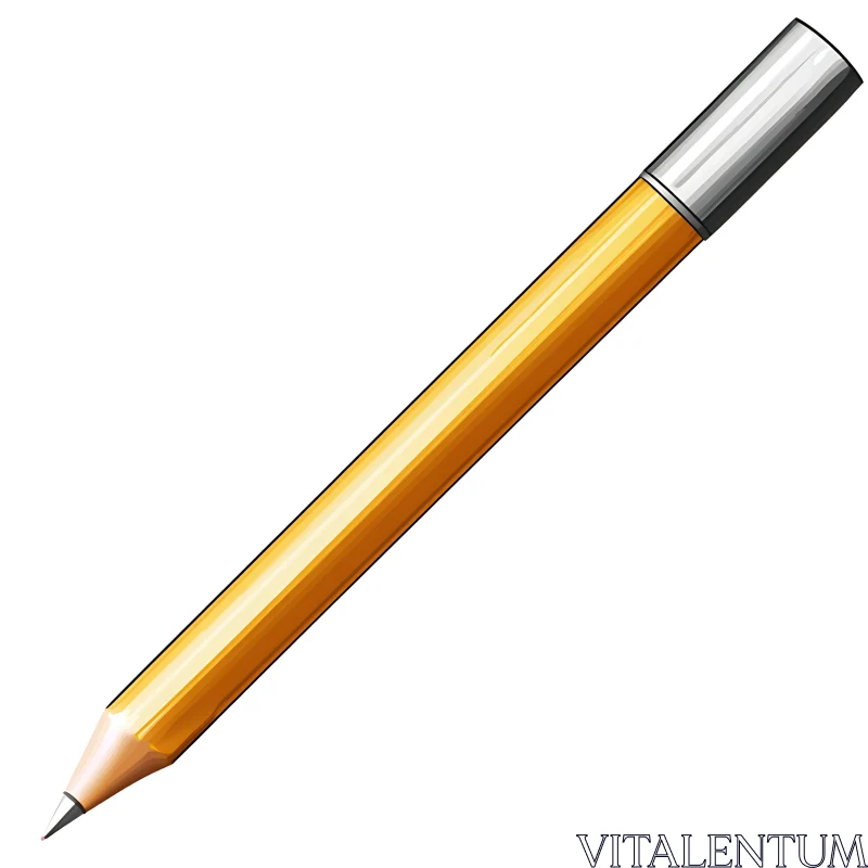 Classic Yellow Wooden Pencil AI Image