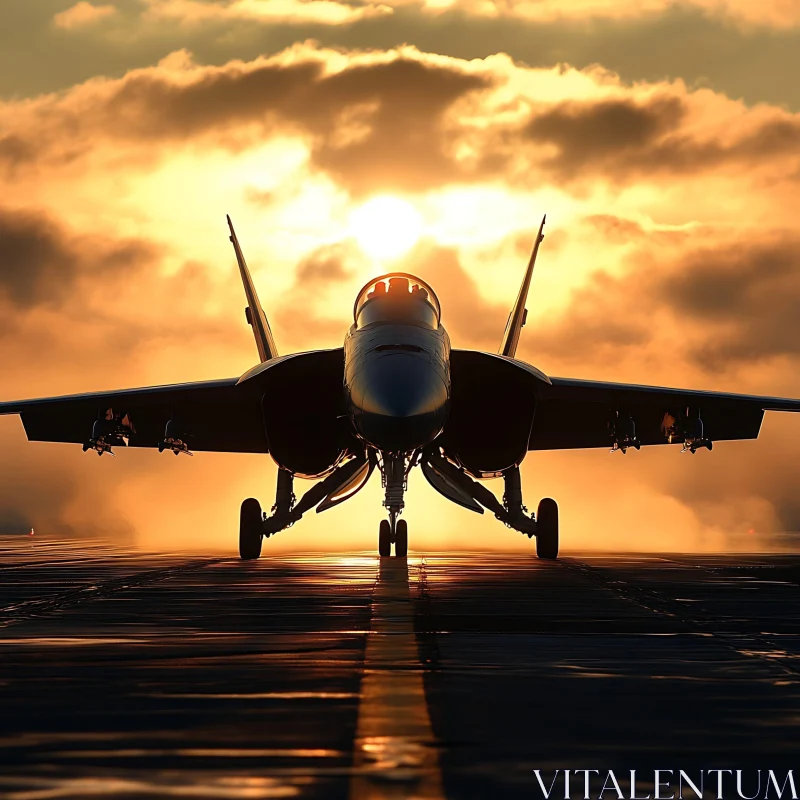 Sunset Runway Jet AI Image