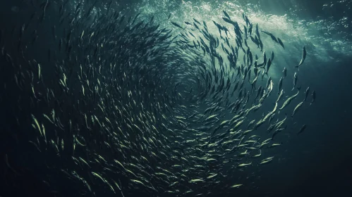 Hypnotic Underwater Fish Swarm