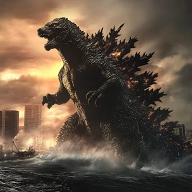 Godzilla Emerging from the Sea