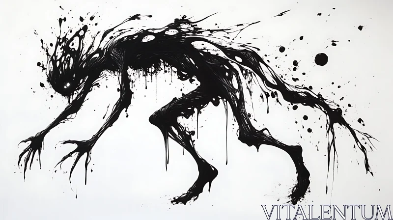 Mystical Dripping Silhouette Artwork AI Image