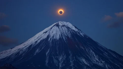 Eclipse Over Serene Mountain Peak