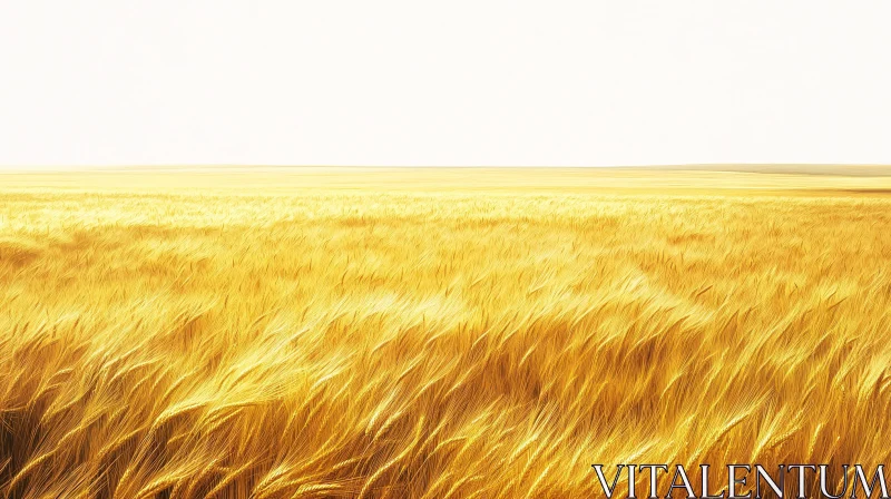 Golden Wheat Field Horizon AI Image