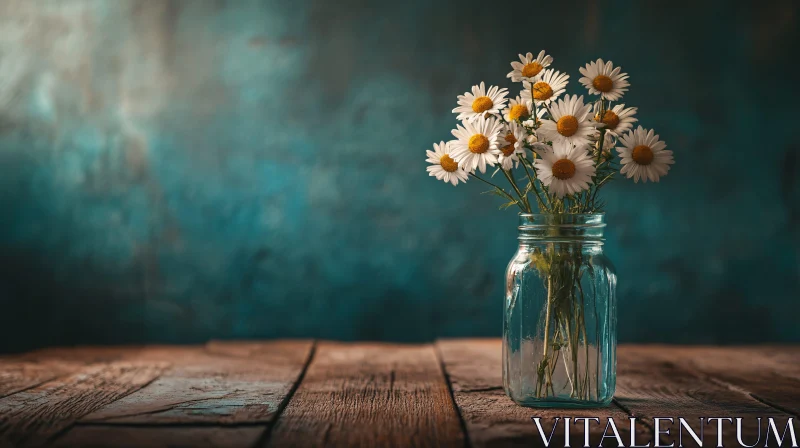 Rustic Arrangement of Daisies AI Image