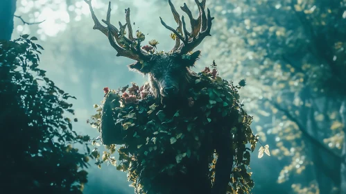 Ethereal Forest Being with Antlers