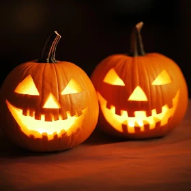 Glowing Halloween Pumpkins