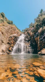 Nature's Serenity: Waterfall and Pool