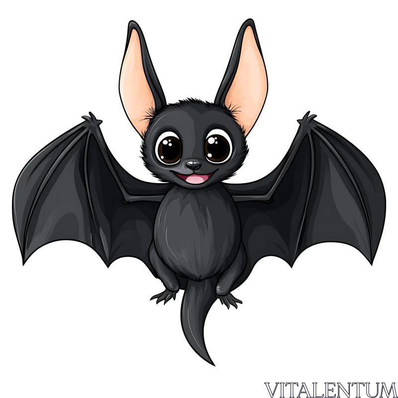 AI ART Cute Cartoon Bat Illustration