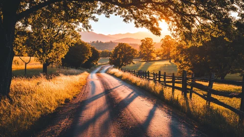 Golden Hour on a Rustic Road