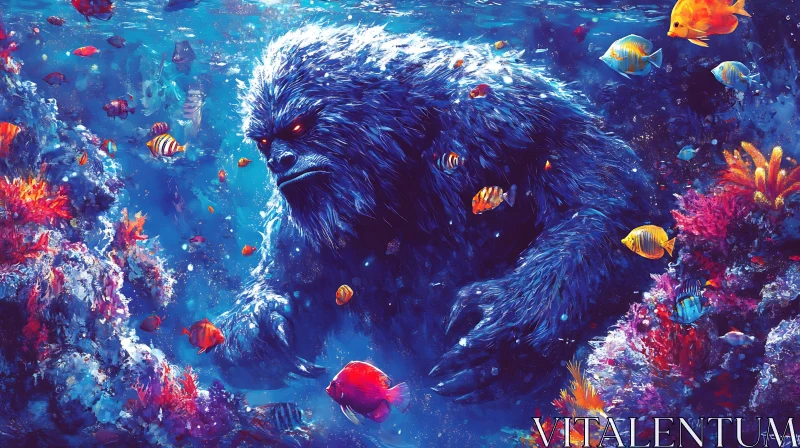 AI ART Yeti in Aquatic Fantasy World