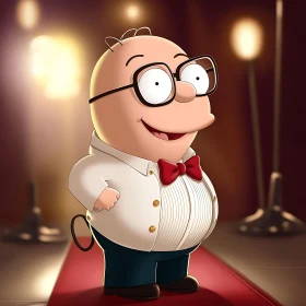 Smiling Cartoon Character in Glasses