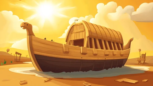 Stranded Ship in Desert