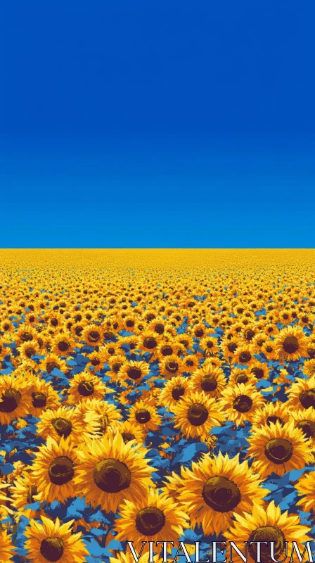 AI ART Sunflower Field Landscape