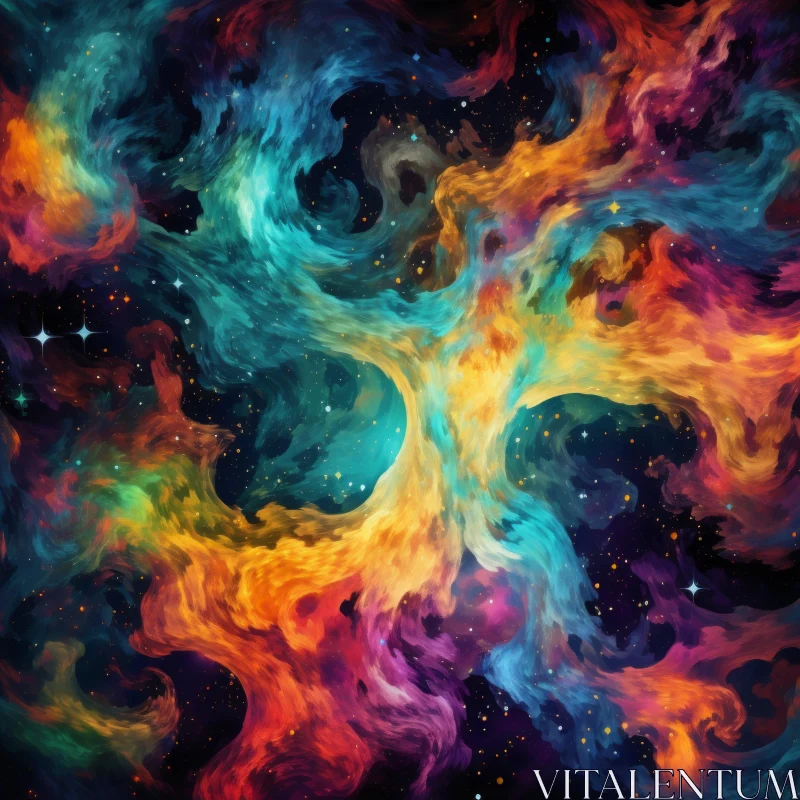 Abstract Cosmic Nebula: A Psychedelic Artwork AI Image
