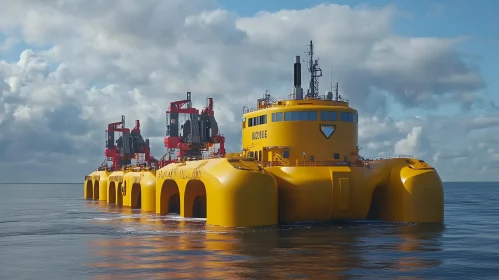 Advanced Ocean Vessel Sailing Through Calm Waters