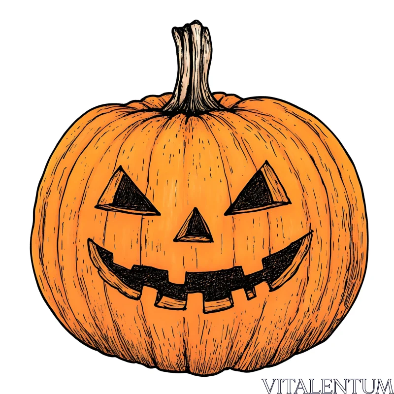 Eerie Pumpkin Carving Art AI Image