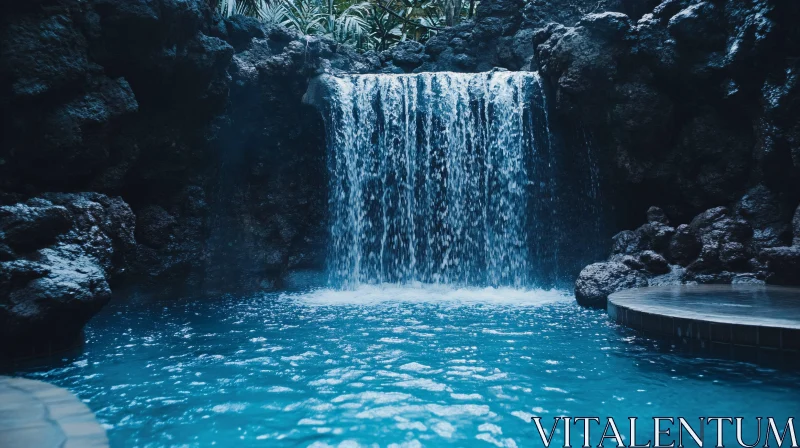 AI ART Stunning Waterfall in a Tropical Paradise