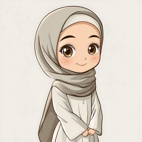 Adorable Chibi Girl in Hijab