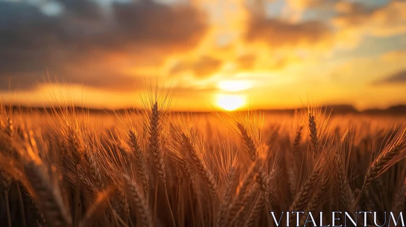 AI ART Sunlit Wheat Field During Golden Hour