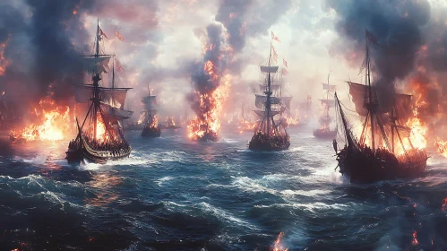 Burning Ships in Chaotic Ocean Battle