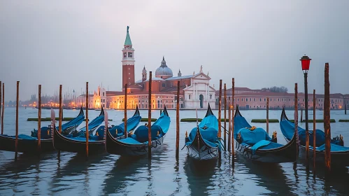 Gondolas on Venetian Lagoon