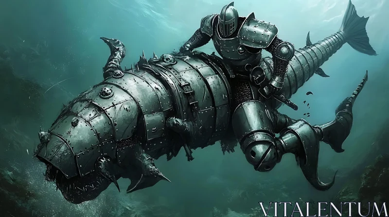 Knight on Armored Aquatic Beast AI Image