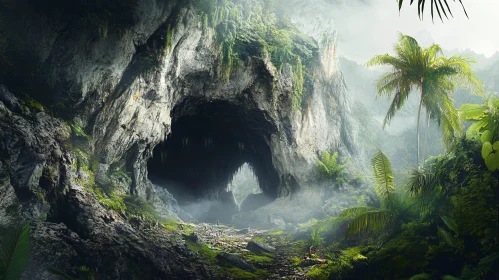 Tropical Forest with Enigmatic Cave