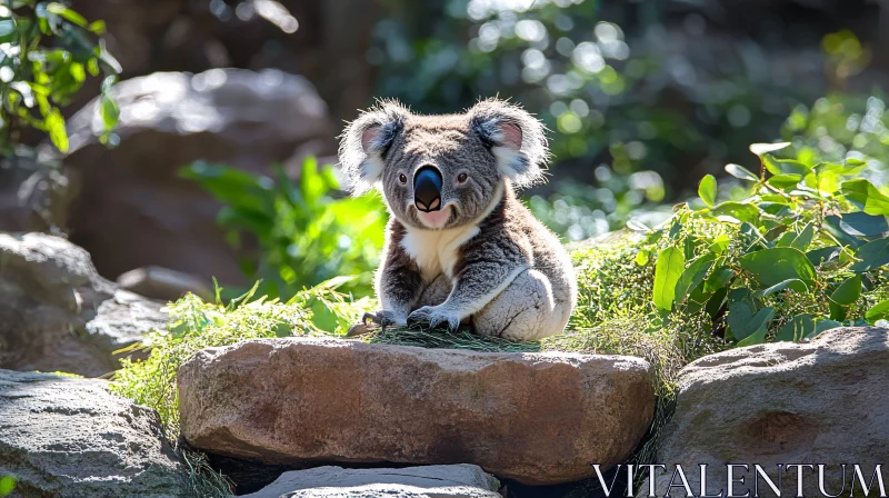 Relaxed Koala in Natural Habitat AI Image