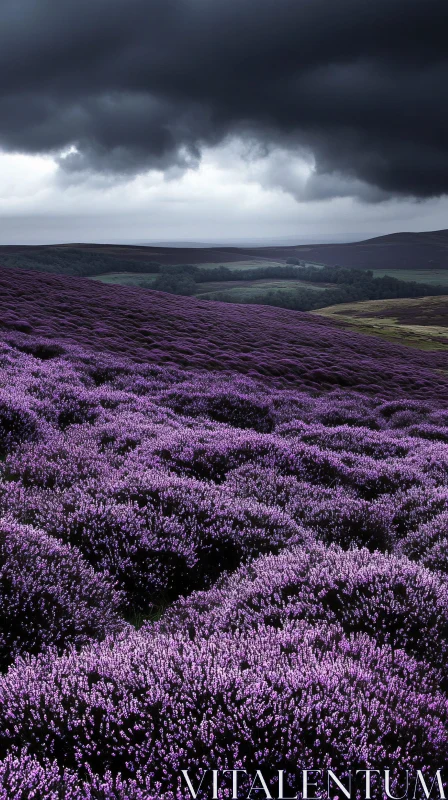 AI ART Lavender Fields Before a Storm