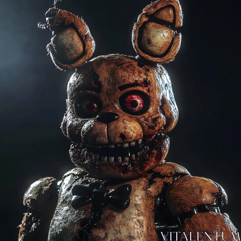 AI ART Eerie Bloodstained Robotic Bunny