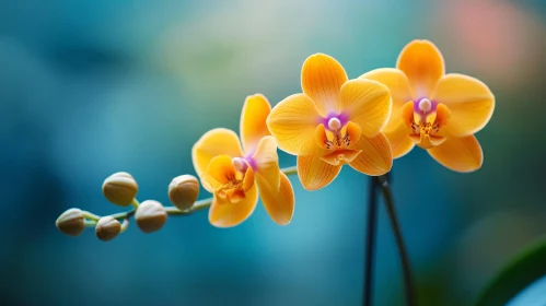 Blooming Yellow Orchids