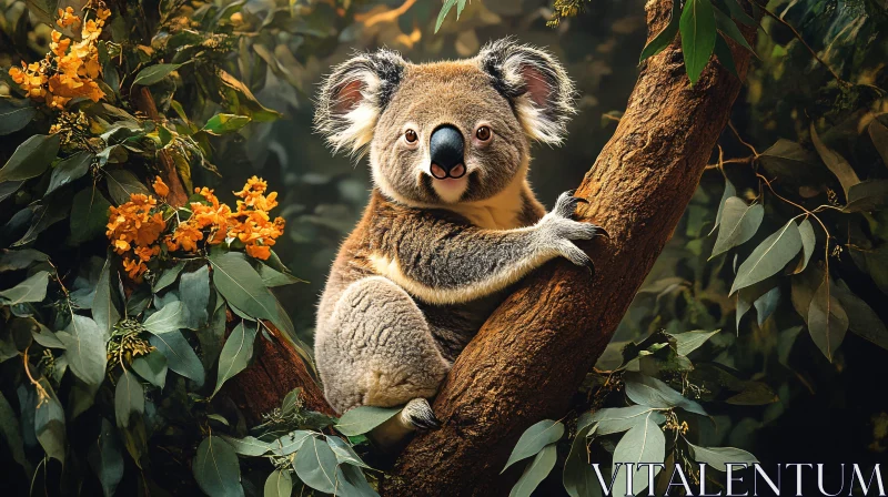 Tranquil Koala in Nature AI Image