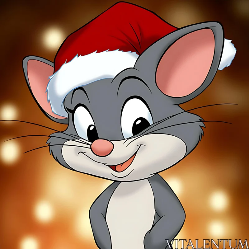 Festive Cartoon Mouse | Christmas Animation AI Image