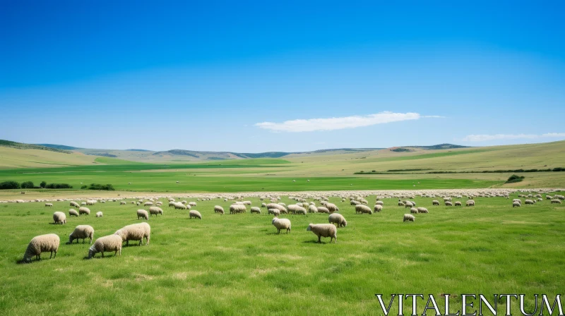 Sheep Grazing in Field - Suffolk Coast Views AI Image