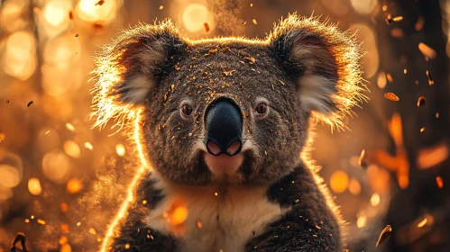 Koala in Bokeh Forest