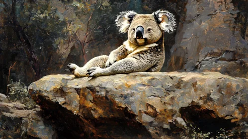 Peaceful Koala in its Natural Habitat AI Image