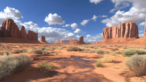 Enchanting Desert Scene with Majestic Canyon