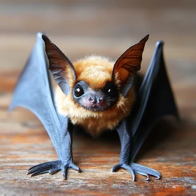 Charming Bat with Golden Coat and Winged Elegance